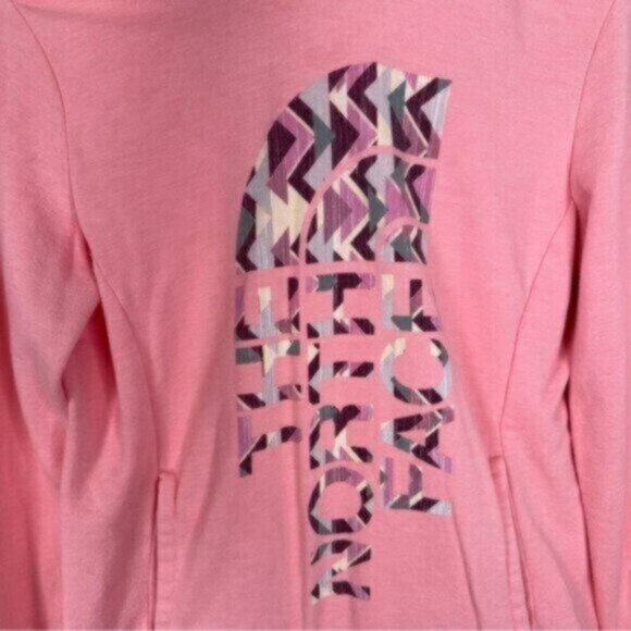 The North Face | Pink Peach Abstract Print Sweatshirt Size Small - Picture 8 of 8